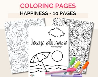 Happiness Coloring Pages for Children and Adults