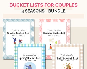 4 Seasons Bucket Lists for Couples, Bucket List Bundle, Date Activities for All Seasons