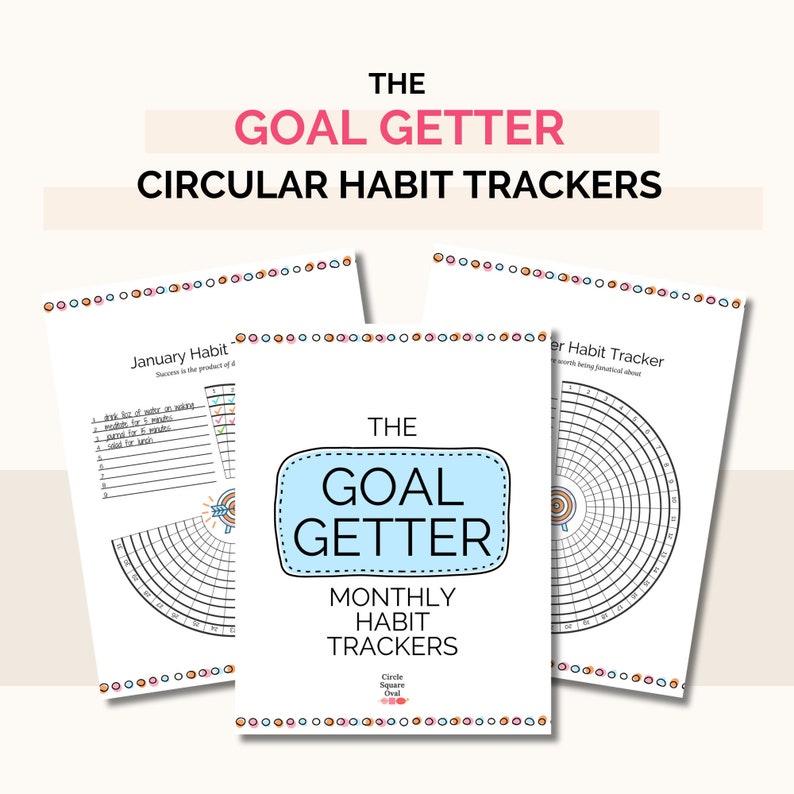 Goal Getter Monthly Habit Trackers Circle Habit Trackers image 1