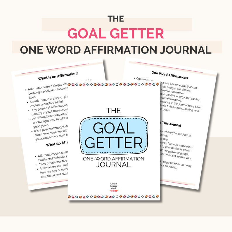 The Goal Getter One Word Affirmation Journal