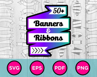 Banners Ribbons SVG, Ribbons Svg, Labels, Stencils, Printable Ribbons, Banners cricut, Silhouette SVG, Ribbon Vinyl, HTV, Label cut file Eps