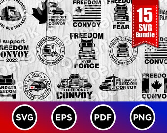 Freedom Convoy SVG Bundle: Trucker Decal, Cricut, PNG, Vector (Digital Files)