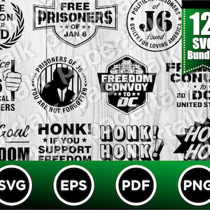 Vrijheid SVG Bundel, Konvooi, DC, Honk, USA, J6 Gevangenen, Jan 6, politieke gevangene, gerechtigheid, natie, cricut, steun vrijheid, konvooi naar dc, cut file, png