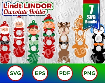 Paquete SVG de adorno de soporte Lindor, LINDOR, Lindt, Navidad, dulces, bricolaje, impresión y corte, imprimibles, cricut, decoraciones, árbol, relleno, descarga instantánea