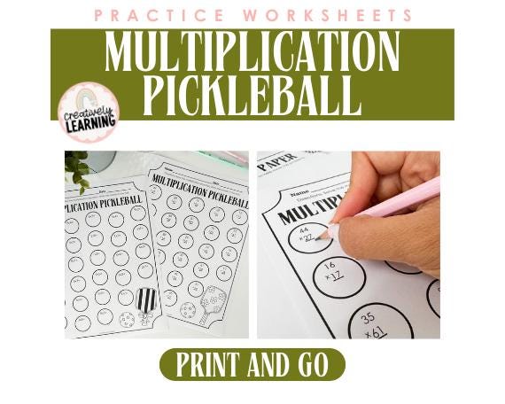 Pickleball Worksheets.pdf Multiplication Pickleball Worksheets | Printable Independent Math ...