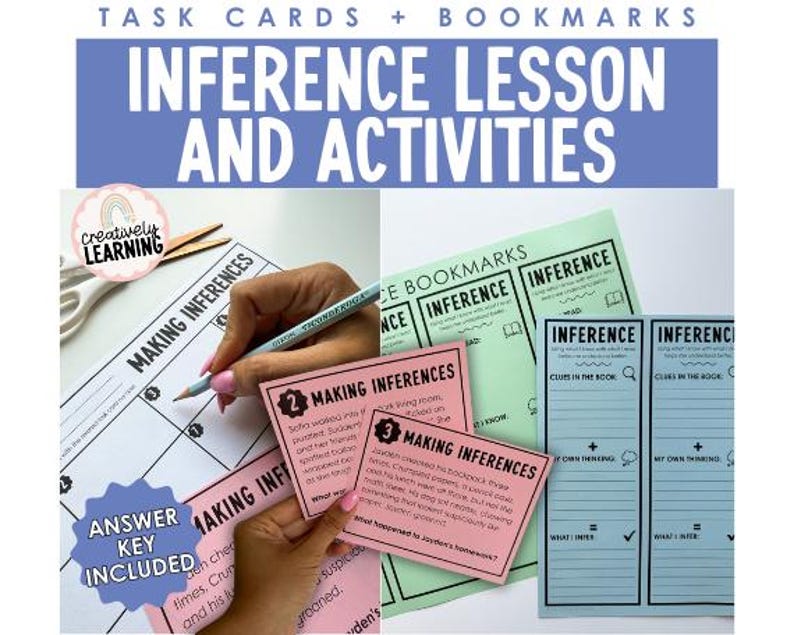 Making Inferences Bundle | Anchor Chart, Task Cards, & Bookmarks for ...