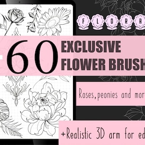 Flower brushes for procreate app
