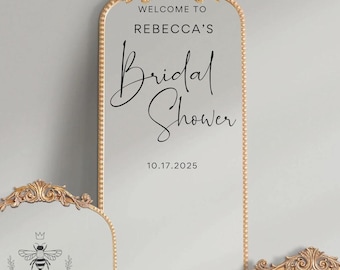 Custom Mirror Decal for Bridal Showers - Welcome Sign Mirror Decal, Personalized Decal for Welcome Sign, Bridal Shower Backdrop Decal