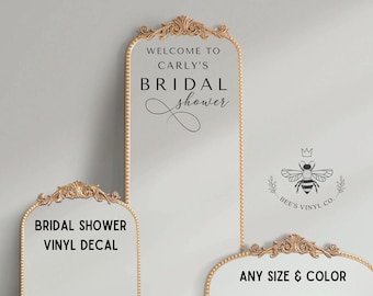 Custom Mirror Decal for Bridal Showers - Welcome Sign Mirror Decal, Personalized Decal for Welcome Sign, Bridal Shower Backdrop Decal