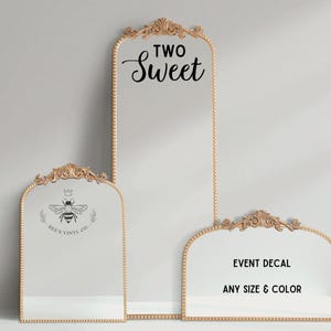 Two Sweet Vinyl Decal for Second Birthday - Ice Cream, Candy Birthday Party, Two Sweet Decal for Mirrors, Backdrops, Frames