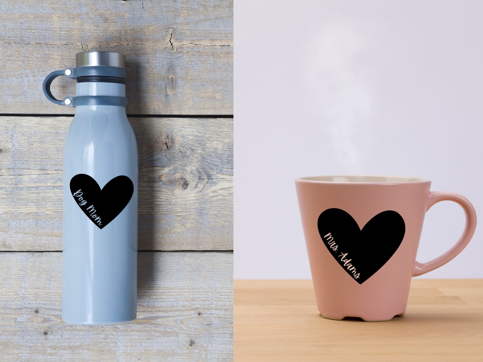 Heart Name Decal - Heart Sticker for Tumblers, Laptops, Cars, Valentine ...