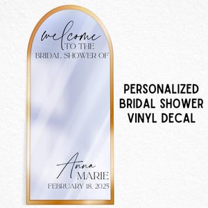 Custom Mirror Decal for Bridal Showers - Welcome Sign Mirror Decal, Personalized Decal for Welcome Sign, Bridal Shower Backdrop Decal