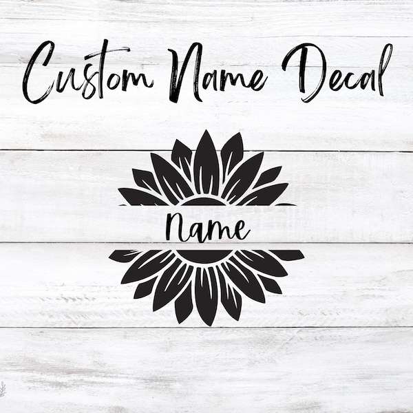 Flower Name Decal Etsy