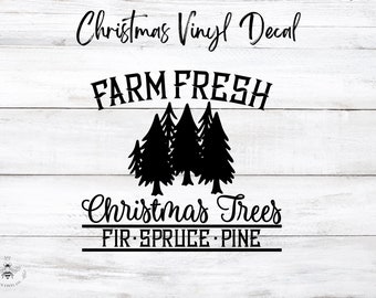 Adesivo in vinile con albero di Natale - Scegli la tua taglia e il tuo colore!
