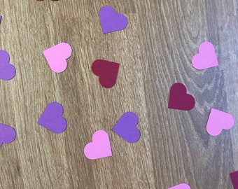 Valentine’s Day Confetti - Table Scatter for February - Party Decor - Pink, Purple, Red Heart Paper Cut Outs