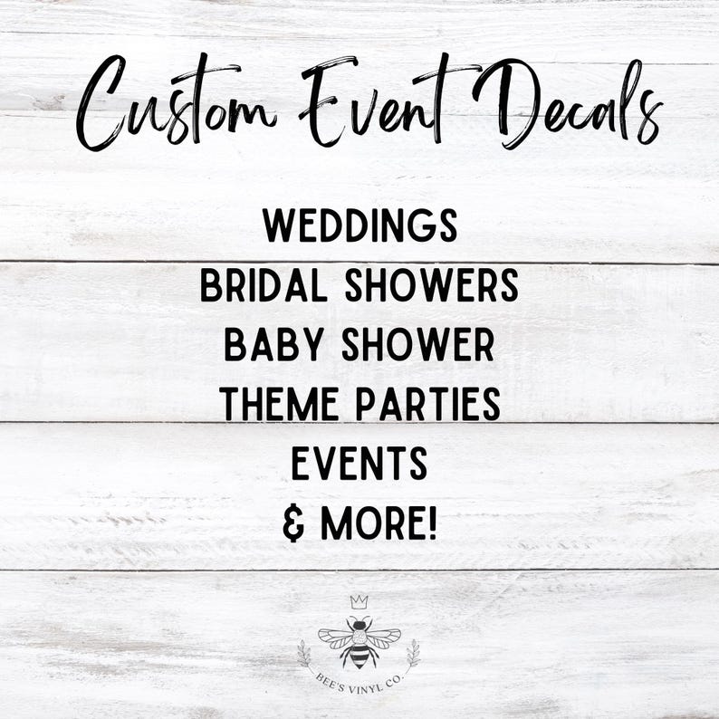 Personalized Decal for Weddings - Welcome Wedding Mirror Decal, Elegant ...