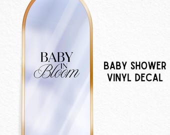 Baby in Bloom Vinyl Aufkleber für Babypartys - Süßer Hintergrund Aufkleber für Frühling, Sommer, Wildblumen, Blumenthema Babypartys - Hintergrund Aufkleber