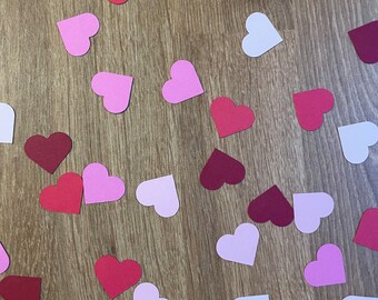 Valentine’s Day Confetti - Table Scatter for February - Party Decor - Pink & Red Heart Paper Cut Outs