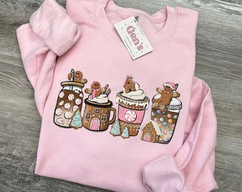Gingerbread Christmas Coffee Sweatshirt, Christmas Coffee Sweater, Holiday Sweater, Xmas Tee, Coffee Lover Gift, Gingerbread Sweatshirt