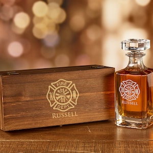 Firefighter Decanter | Fireman Whiskey Decanter | Personalized Bourbon ...