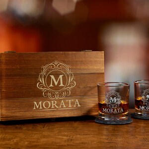 Victory Monogram Engraved Whiskey Glass Gifts For Him Gifts