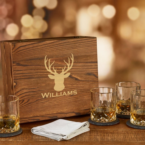 Dad's Sippy Cup Whiskey Glass Set - 12oz Old Fashioned Glass With Wooden Box, Coasters & Gift Card, Funny Gift For Dads - View #9