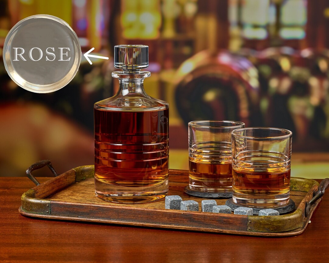 Round Decanter Set Hand Cut Decanter Set Decanter Set Gift Box Custom Decanter Round Decanter