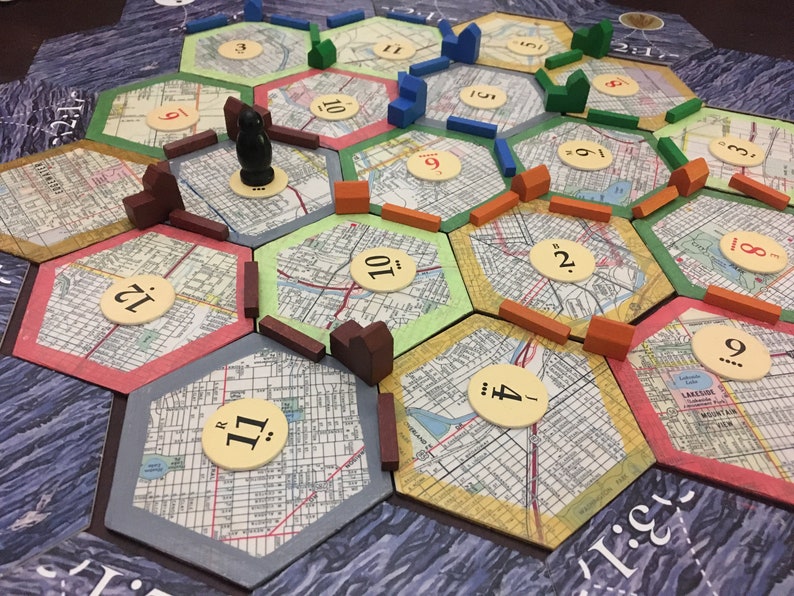 Custom Board Game Map Hexagons Play Your Favorite Game With Pieces