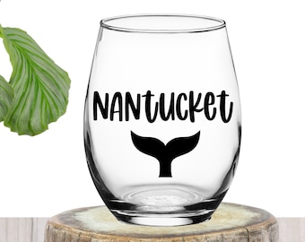 Nantucket Wine Glass | ACK Gift | Nantucket Gift | Nantucket Home Decor | Nantucket Signs | Nantucket Island | Nantucket Massachusetts