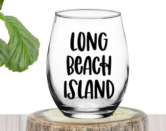 Custom Jersey Shore Wine Glass | Down the Shore Gift | Jersey Shore Gift | Jersey Shore Beach House | NJ Gift | NJ Wine Glass | New Jersey