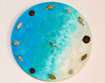 Beach Clock | Summer Clock | Beach House Decor | Beach House Clock | Summer Decor | Coastal Decor | Tropical Clock | Happy Hour | Gift