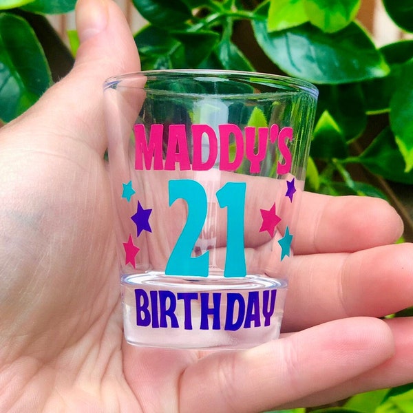 Custom 21st Birthday Gift | Personalized Shot Glass | 21st Birthday Gift for Her | 21st Birthday Gift for Him | Custom Shot Glass