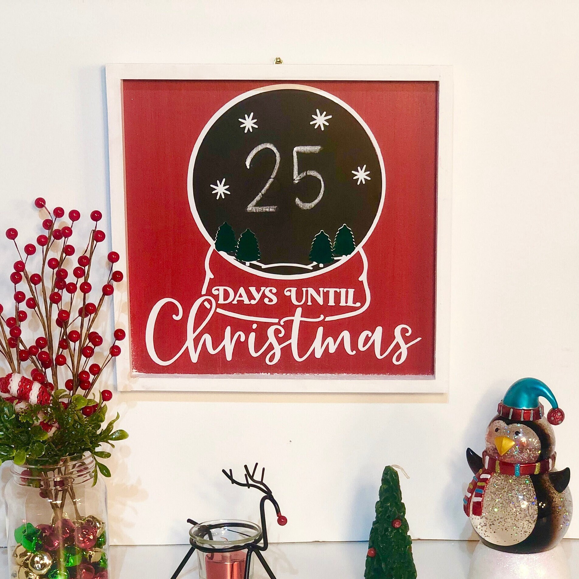 Christmas Countdown Wall Sign | Christmas Countdown | Christmas Wood ...