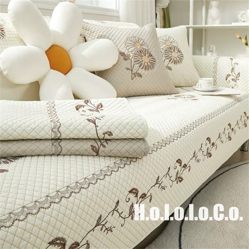 Minimalist Nonslip Cotton Washable Cushionsoft Cotton Sofa Etsy