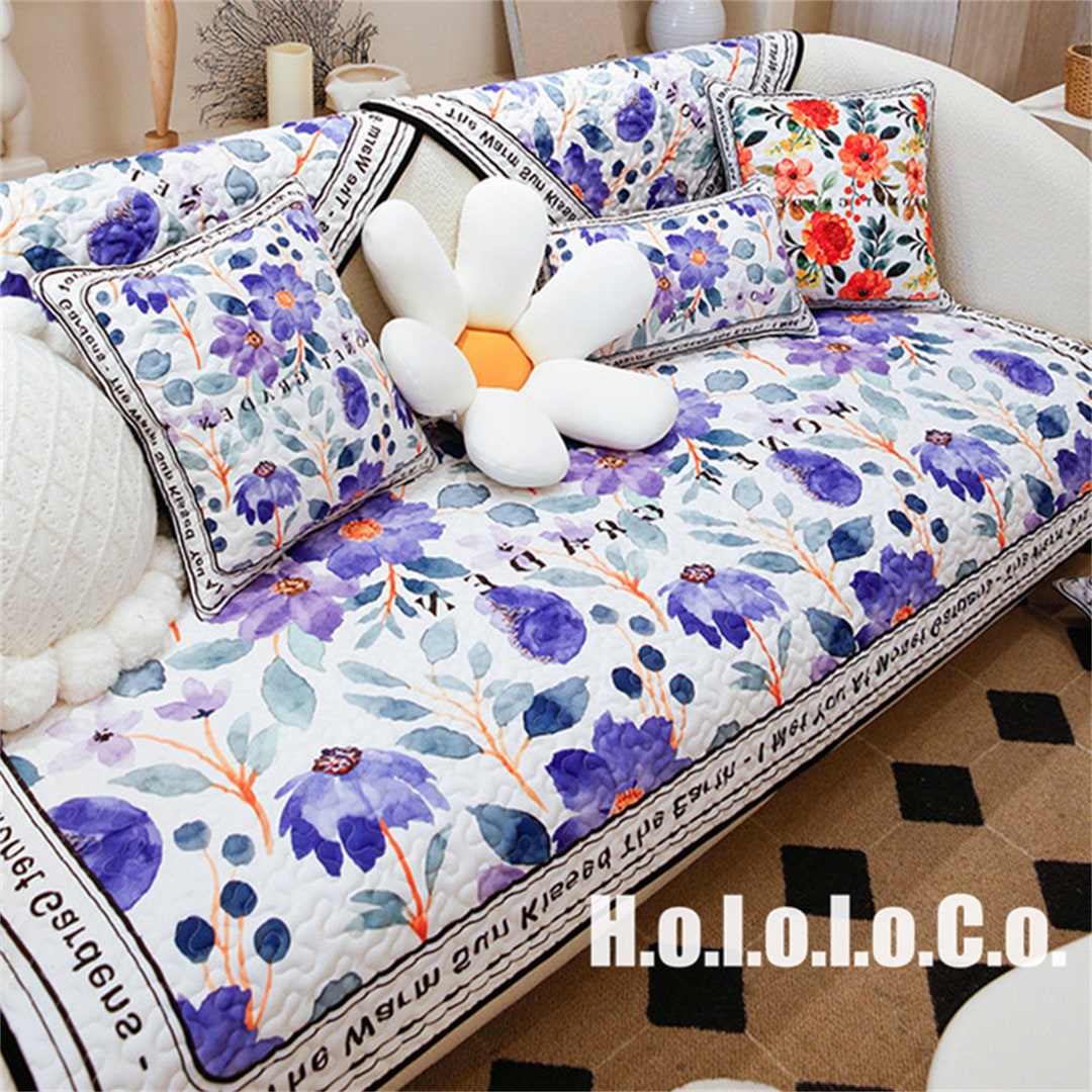 Multipleflowers Sofa Cushionfloral Sofa Slipcoversofa Throw Etsy
