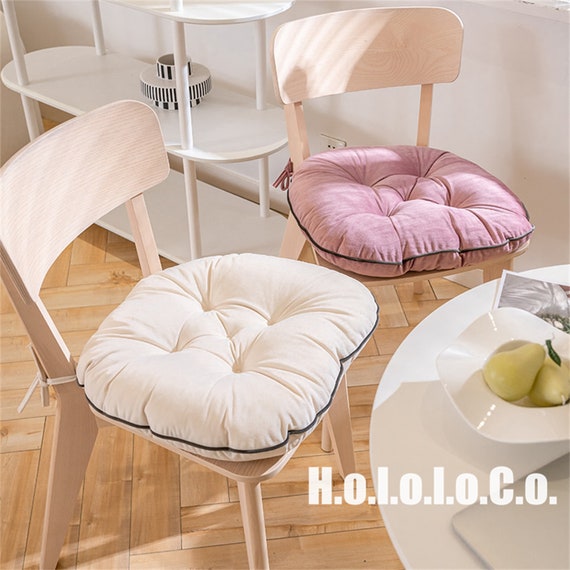 Almohadilla sólida de múltiples colores para silla, cojín de silla suave  con ataduras, cojín de asiento cuadrado, almohadillas de silla amarillas, cojines  de silla, almohada para silla, oficina -  México