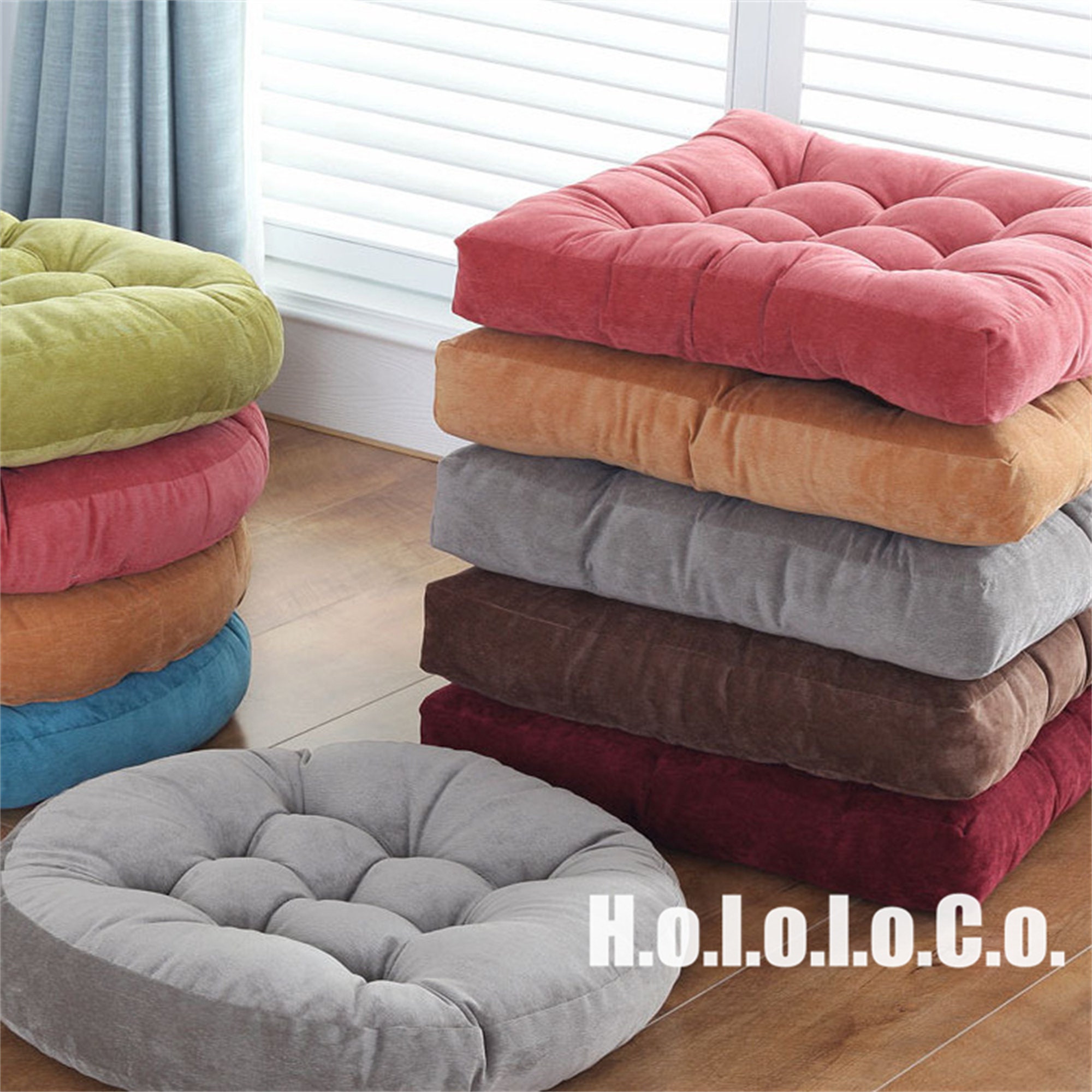 Square Large Chair Cushion with Ties Ultra Soft Warm Floor Cushion
