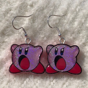 Kirb Holographic Pink Earrings