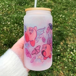 16oz Frosted Kirby Glass Cup-NO Lid And Straw - Drinkware, Facebook  Marketplace