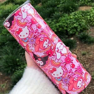 Kawaii Kitty and Friends Pastel Tattoo Stainless Steel Tumbler