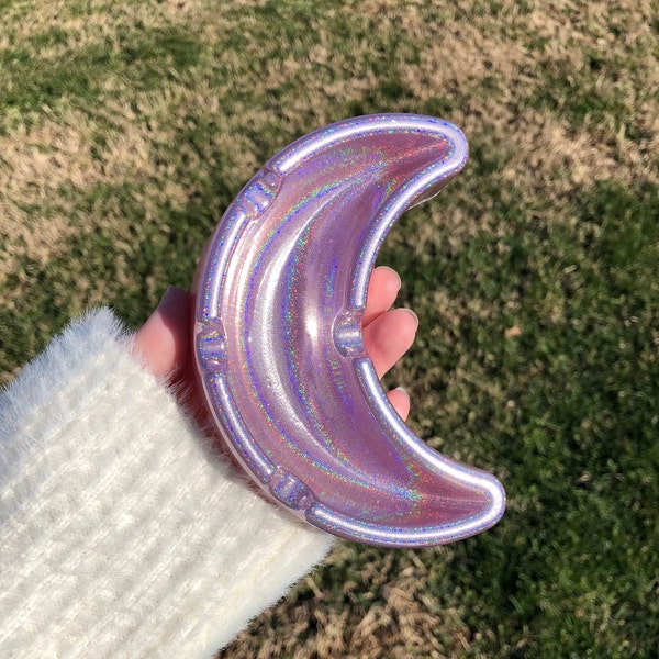 Crescent Moon Pastel Holographic Ashtray