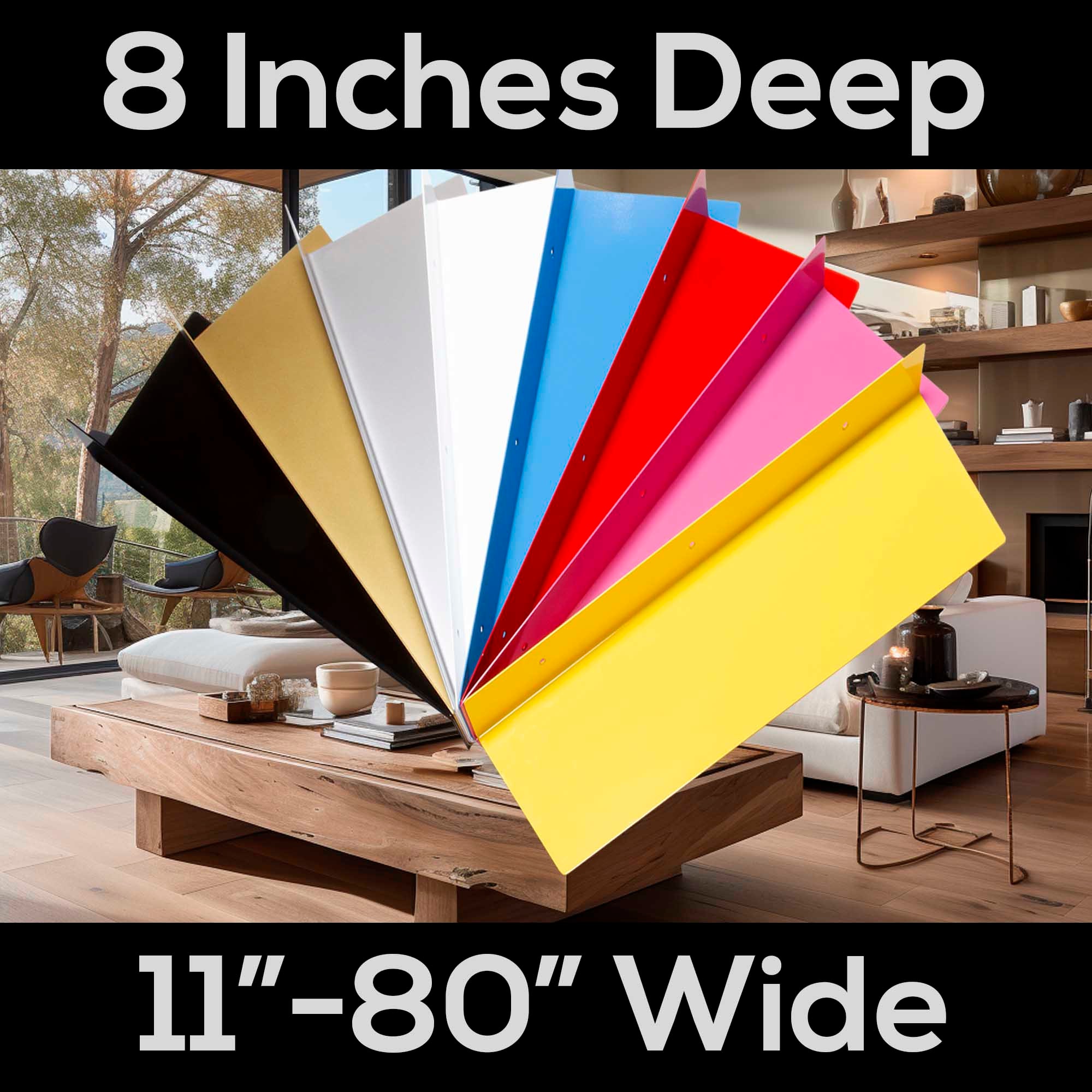 Industrial Heavy Duty Metal Wall Shelf for Modern Kitchen or Bathroom (8 inch depth) 14 Gauge to 11 Gauge