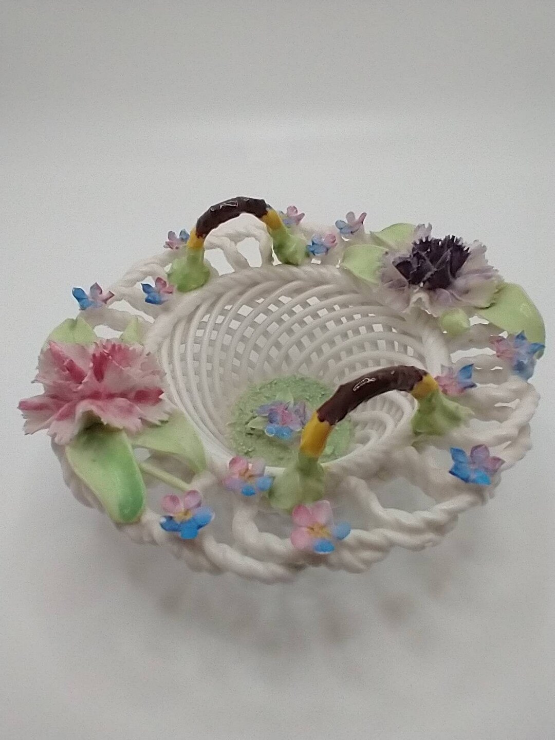 Beautiful Open Weave Denton Bone China Basket With Flowers. Etsy