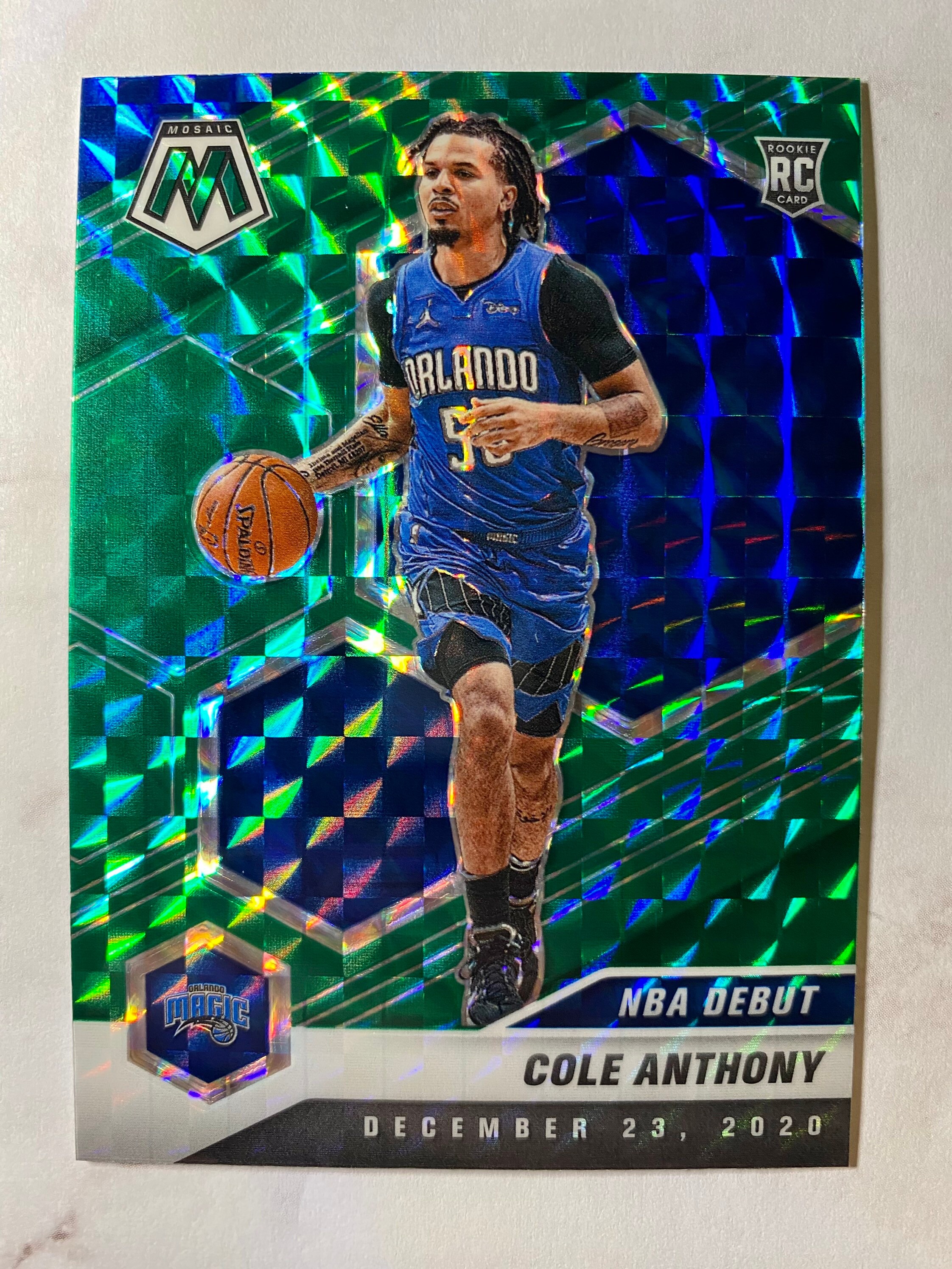 Cole Anthony Green Parallel NBA Debut Mosaic Rookie Card - Etsy