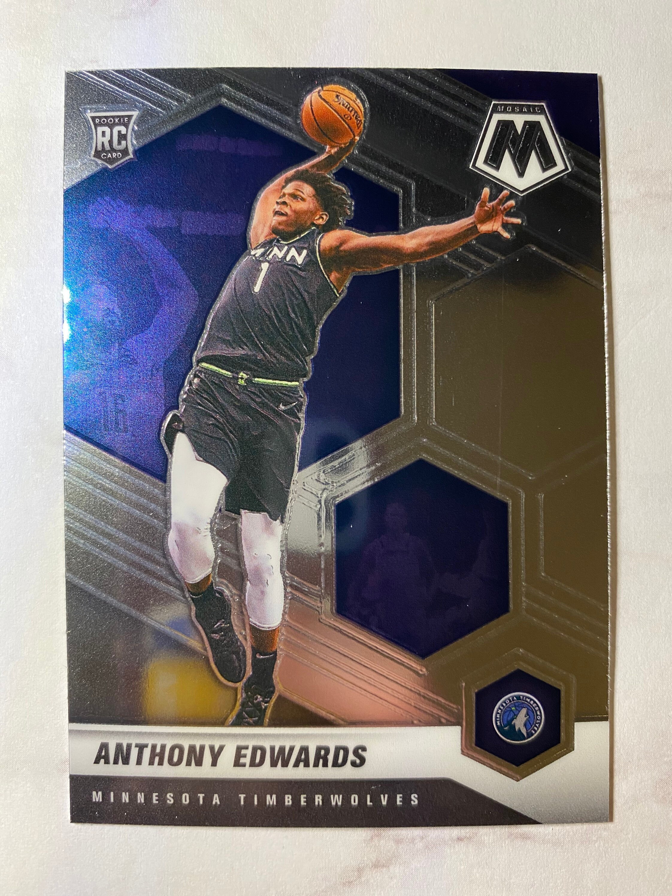 Anthony Edwards Mosaic Rookie Card for the Minnesota - Etsy