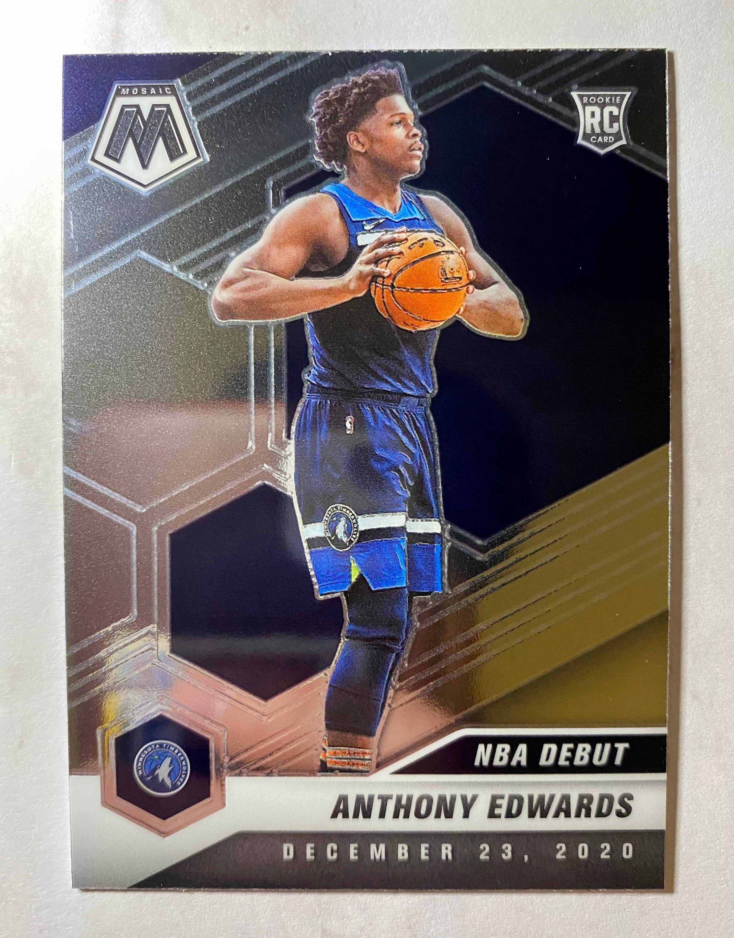 Anthony Edwards NBA Debut Rookie Card From Panini Mosaic. NBA - Etsy Finland