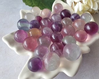 One Mini Fluorite Crystal Sphere and Metal Sphere Stand | Candy Fluorite Sphere |  StarsArentPointy | 15mm - 18mm | 6g approx