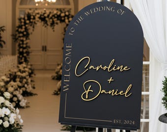 Custom Wooden Wedding Welcome Sign – Personalized Rustic Wood Sign for Ceremony or Reception Decor