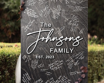 Bestselling Wedding Decor | Unique Guestbook Wood Sign For Wedding | Rectangular Personalized Wedding Signage | Wedding Guest Book Ideas |