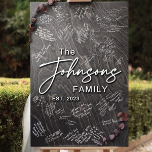 Bestselling Wedding Decor | Unique Guestbook Wood Sign For Wedding | Rectangular Personalized Wedding Signage | Wedding Guest Book Ideas |